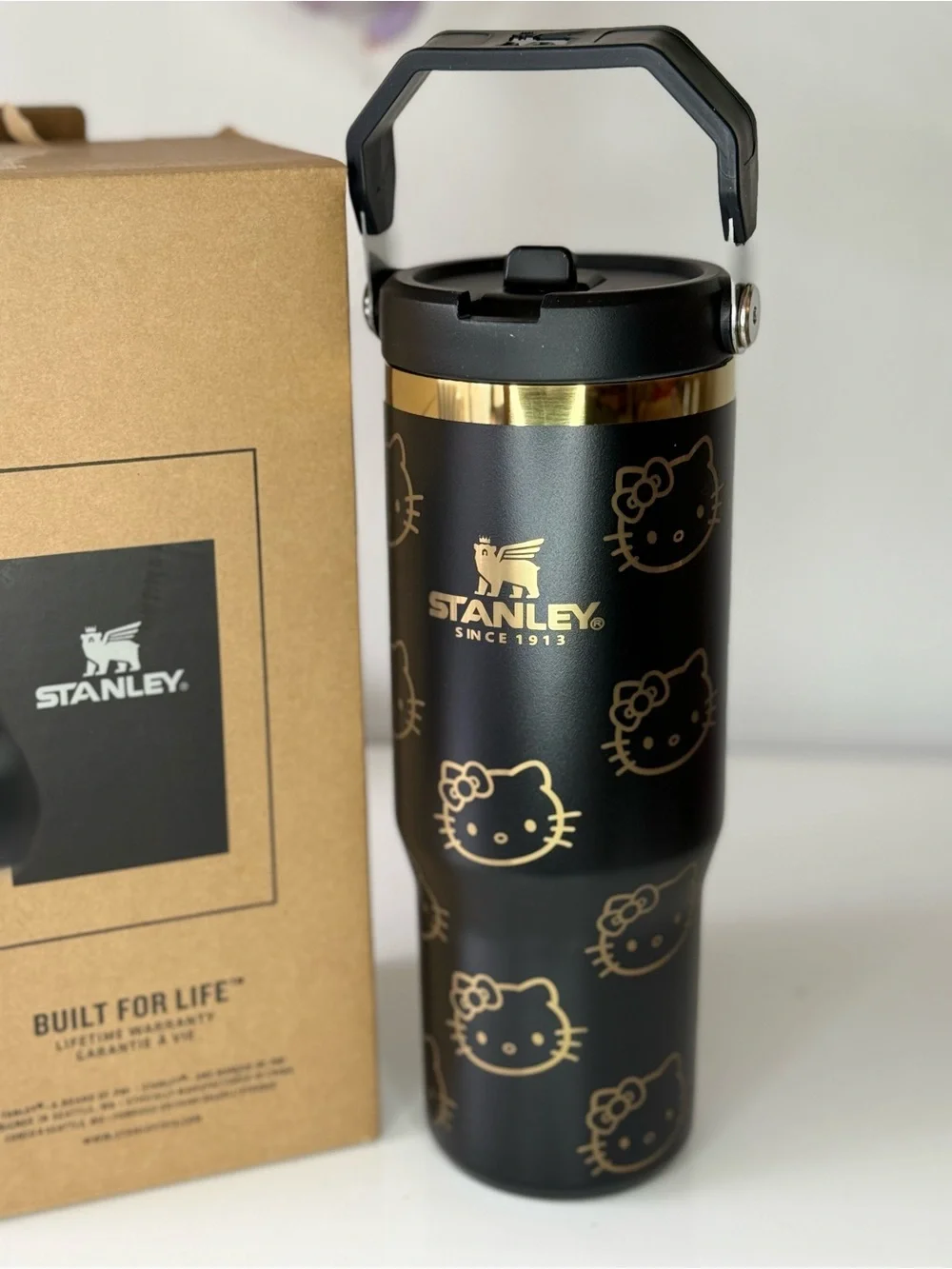 Stanley x Hello Kitty Black & Gold Travel Tumbler 30 oz - Picture 9 of 9